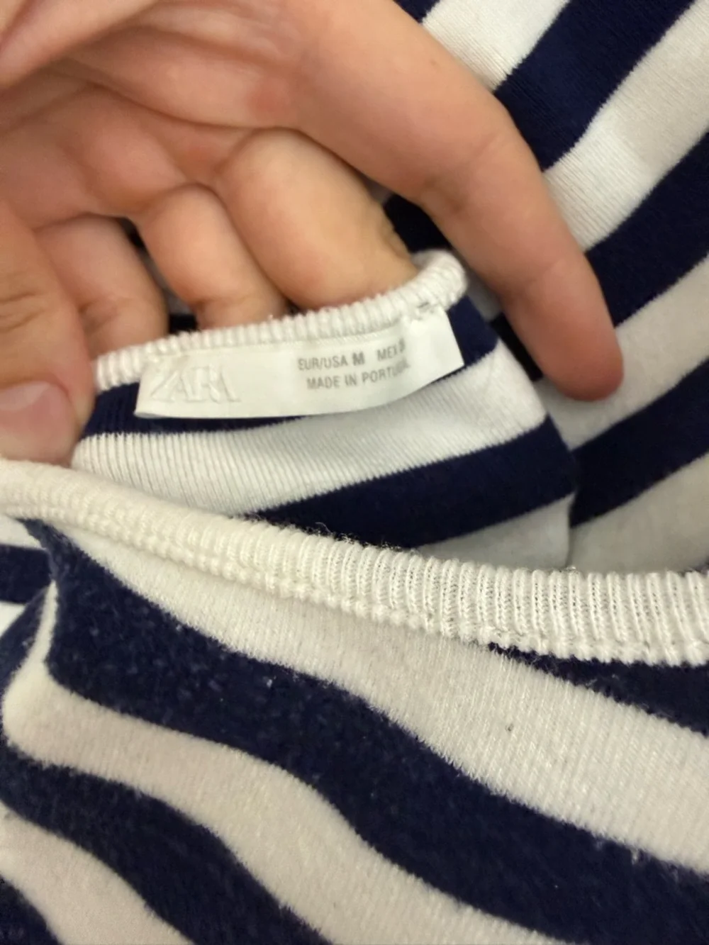 Zara Navy and White Striped Cropped Top in size M - Picture 4 of 8